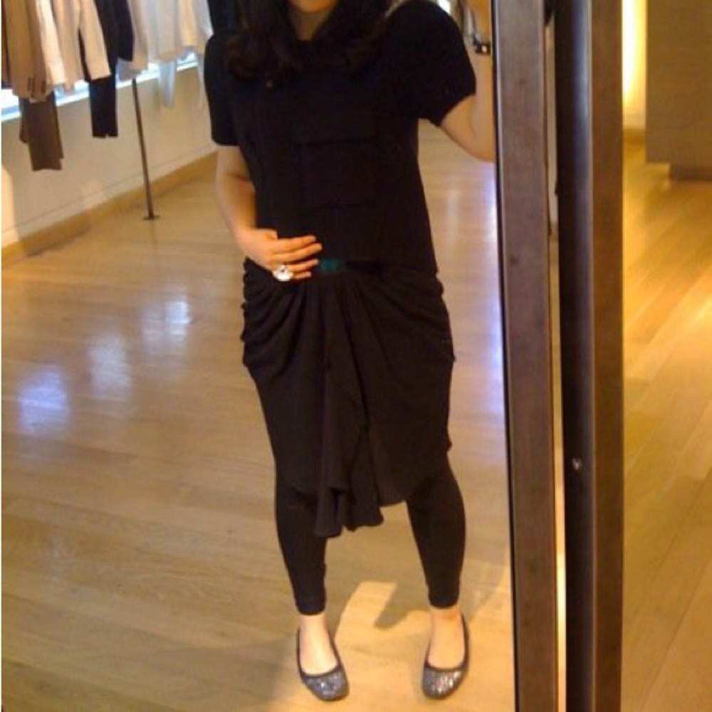 Balenciaga silk draped skirt with V cut waste